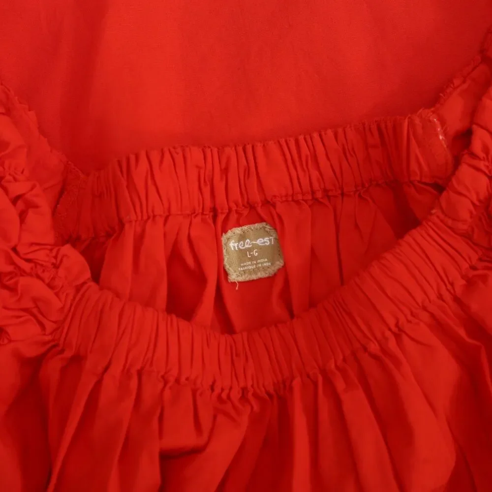 Free People Free Est Flaunt It Mini Dress Ruched Smocked Puff Sleeves L 288774